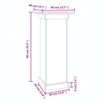 Blomsterstativ Hvit 40X40X90 Cm Heltre Furu