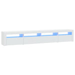 Tv-Benk Med Led-Lys Hvit 240X35X40 Cm