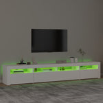 Tv-Benk Med Led-Lys Hvit 240X35X40 Cm
