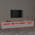 Tv-Benk Med Led-Lys Hvit 240X35X40 Cm