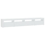 Tv-Benk Med Led-Lys Hvit 240X35X40 Cm