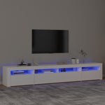 Tv-Benk Med Led-Lys Hvit 240X35X40 Cm