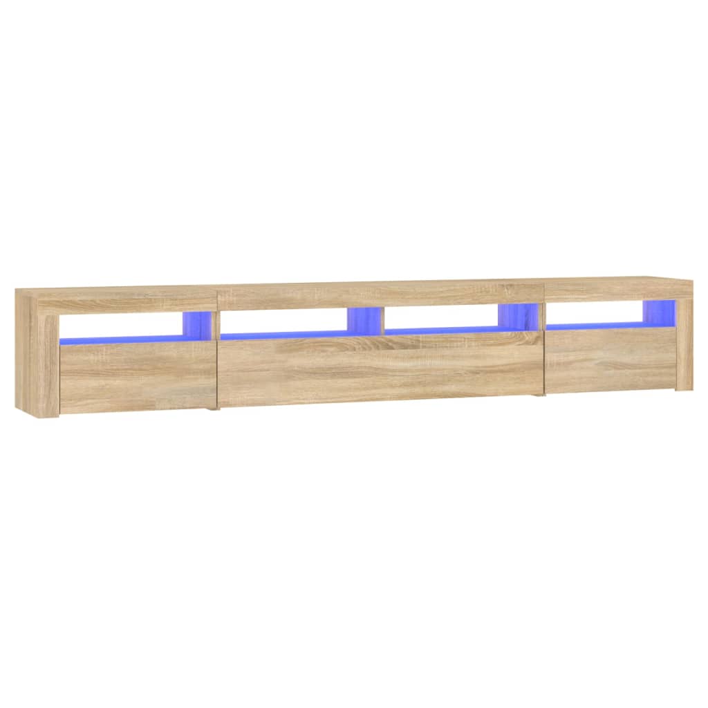 Tv-Benk Med Led-Lys Sonoma Eik 240X35X40 Cm