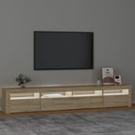 Tv-Benk Med Led-Lys Sonoma Eik 240X35X40 Cm