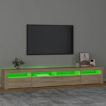 Tv-Benk Med Led-Lys Sonoma Eik 240X35X40 Cm