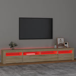 Tv-Benk Med Led-Lys Sonoma Eik 240X35X40 Cm