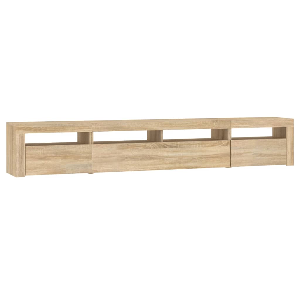 Tv-Benk Med Led-Lys Sonoma Eik 240X35X40 Cm