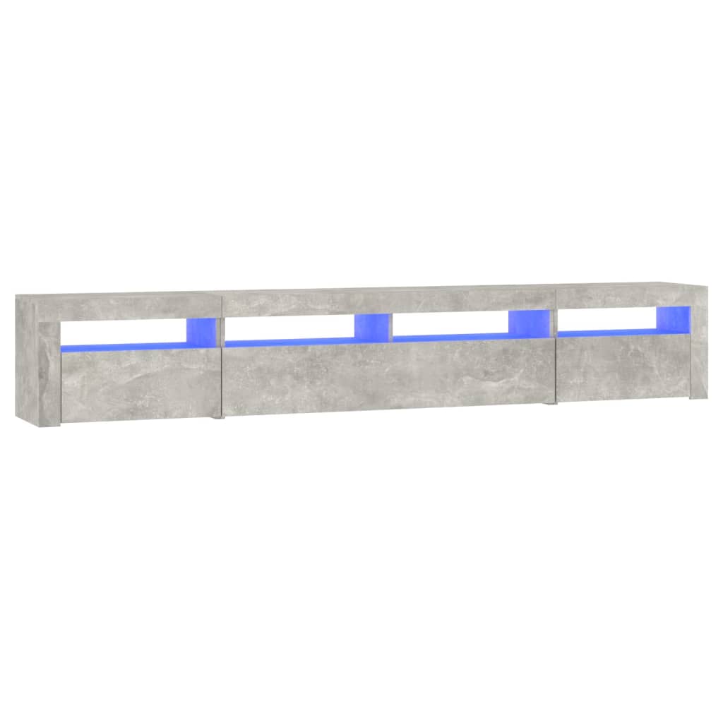 Tv-Benk Med Led-Lys Betonggrå 240X35X40 Cm