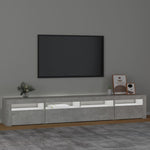 Tv-Benk Med Led-Lys Betonggrå 240X35X40 Cm