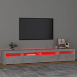 Tv-Benk Med Led-Lys Betonggrå 240X35X40 Cm