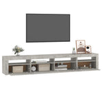 Tv-Benk Med Led-Lys Betonggrå 240X35X40 Cm