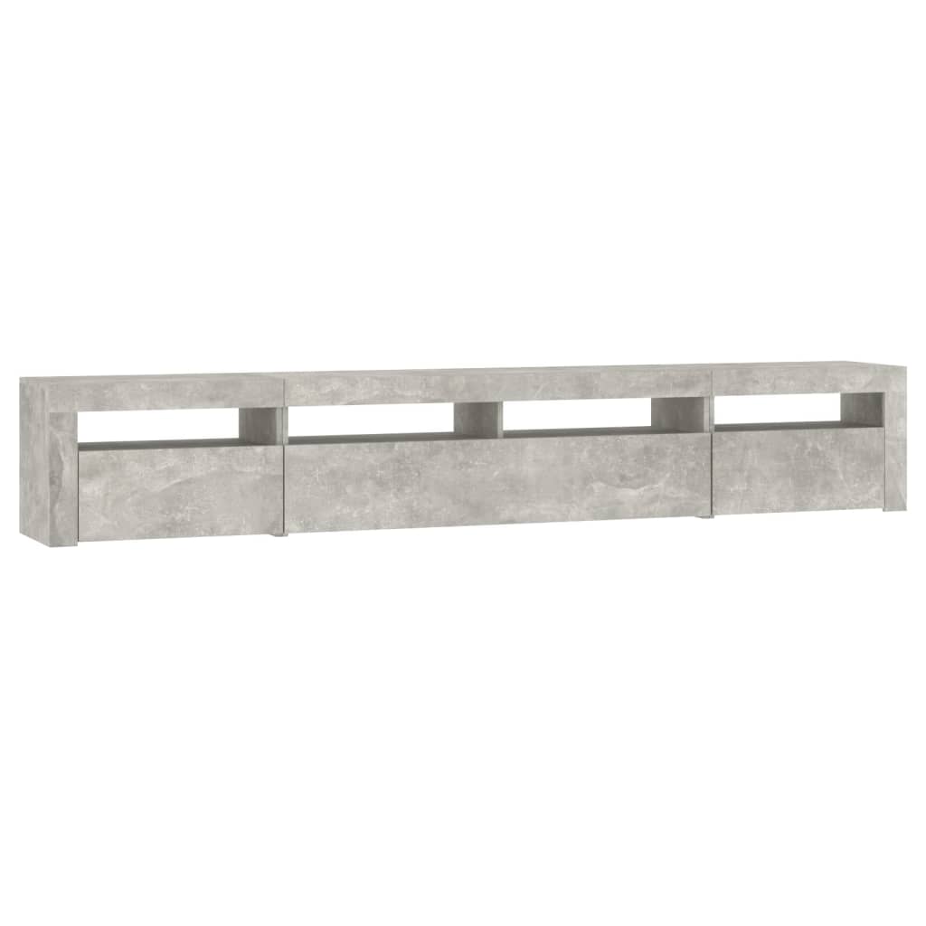 Tv-Benk Med Led-Lys Betonggrå 240X35X40 Cm