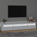 Tv-Benk Med Led-Lys Hvit 210X35X40 Cm