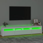 Tv-Benk Med Led-Lys Hvit 210X35X40 Cm