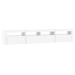 Tv-Benk Med Led-Lys Hvit 210X35X40 Cm