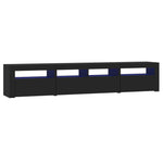 Tv-Benk Med Led-Lys Svart 210X35X40 Cm