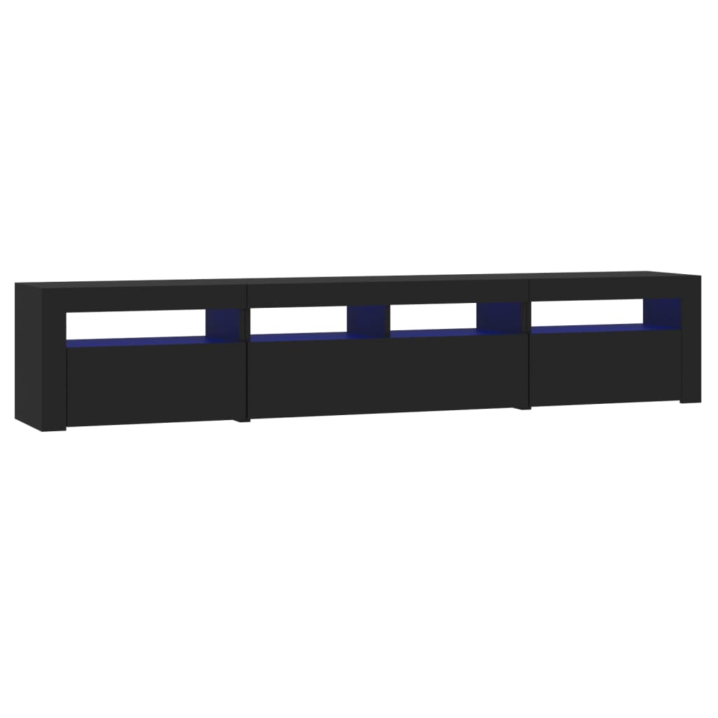 Tv-Benk Med Led-Lys Svart 210X35X40 Cm