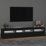 Tv-Benk Med Led-Lys Svart 210X35X40 Cm