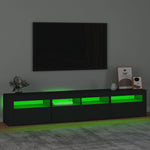 Tv-Benk Med Led-Lys Svart 210X35X40 Cm