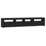 Tv-Benk Med Led-Lys Svart 210X35X40 Cm