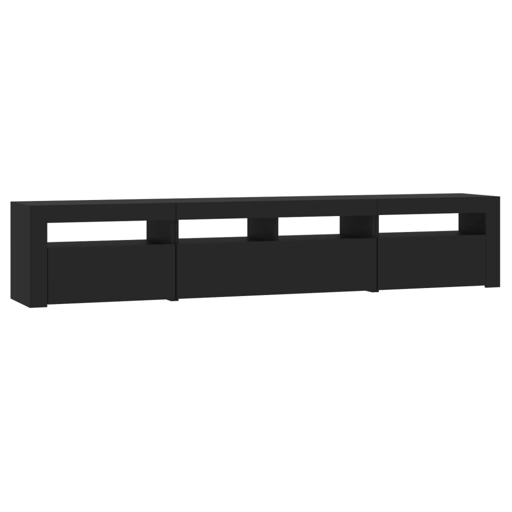 Tv-Benk Med Led-Lys Svart 210X35X40 Cm