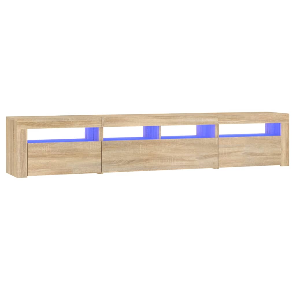 Tv-Benk Med Led-Lys Sonoma Eik 210X35X40 Cm