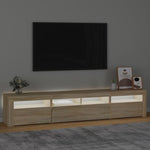 Tv-Benk Med Led-Lys Sonoma Eik 210X35X40 Cm