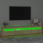 Tv-Benk Med Led-Lys Sonoma Eik 210X35X40 Cm