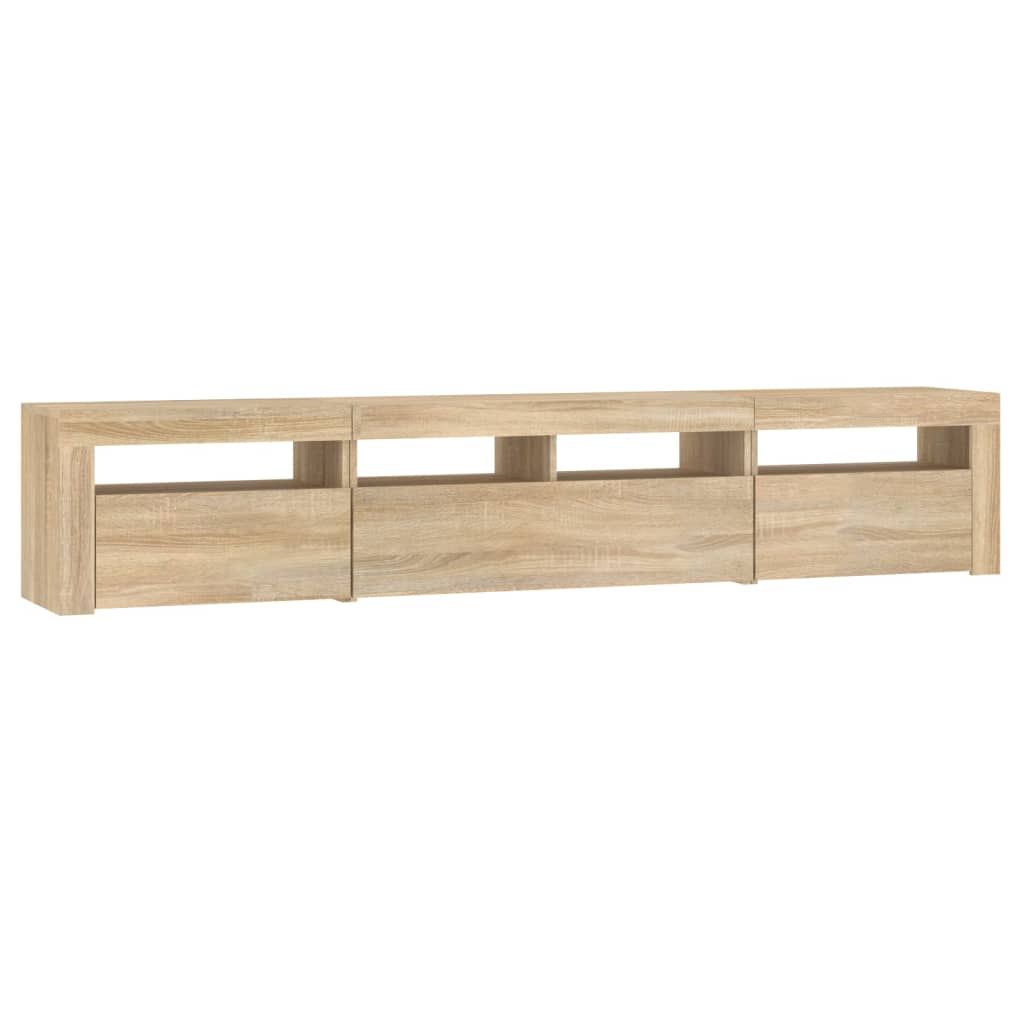 Tv-Benk Med Led-Lys Sonoma Eik 210X35X40 Cm