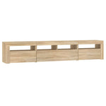 Tv-Benk Med Led-Lys Sonoma Eik 210X35X40 Cm