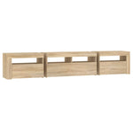 Tv-Benk Med Led-Lys Sonoma Eik 210X35X40 Cm
