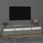 Tv-Benk Med Led-Lys Betonggrå 210X35X40 Cm