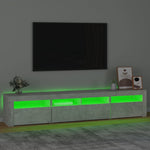 Tv-Benk Med Led-Lys Betonggrå 210X35X40 Cm