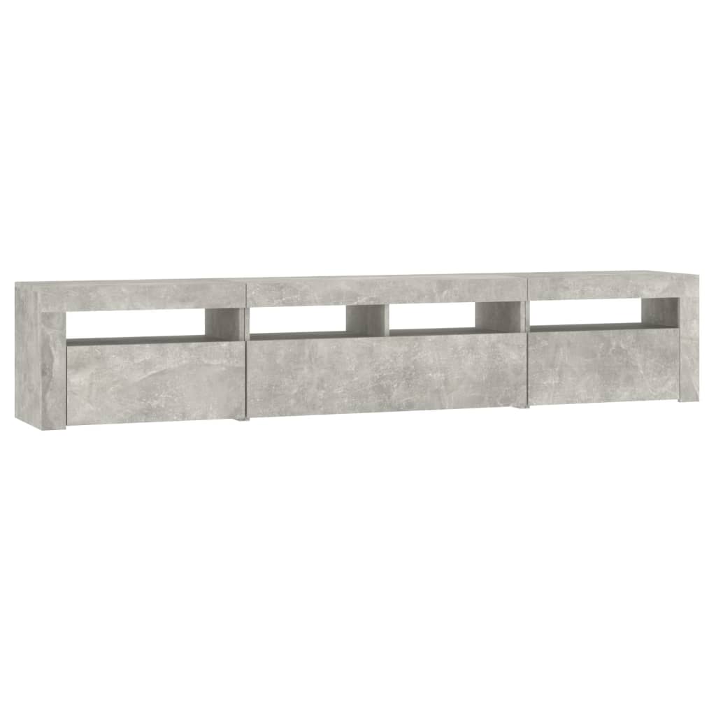 Tv-Benk Med Led-Lys Betonggrå 210X35X40 Cm