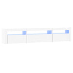 Tv-Benk Med Led-Lys Hvit 195X35X40 Cm
