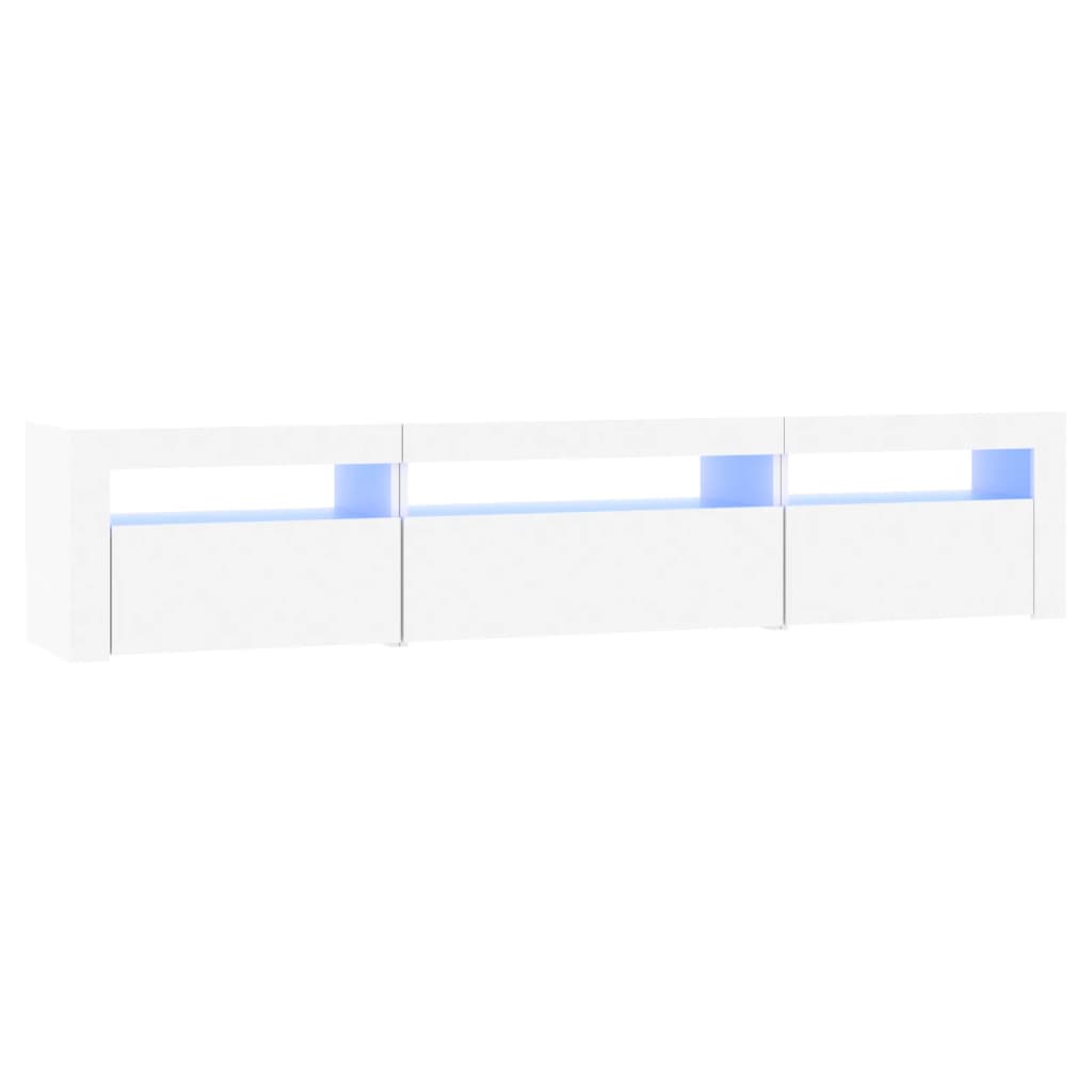 Tv-Benk Med Led-Lys Hvit 195X35X40 Cm