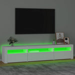 Tv-Benk Med Led-Lys Hvit 195X35X40 Cm