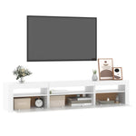 Tv-Benk Med Led-Lys Hvit 195X35X40 Cm