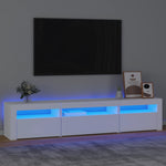Tv-Benk Med Led-Lys Hvit 195X35X40 Cm