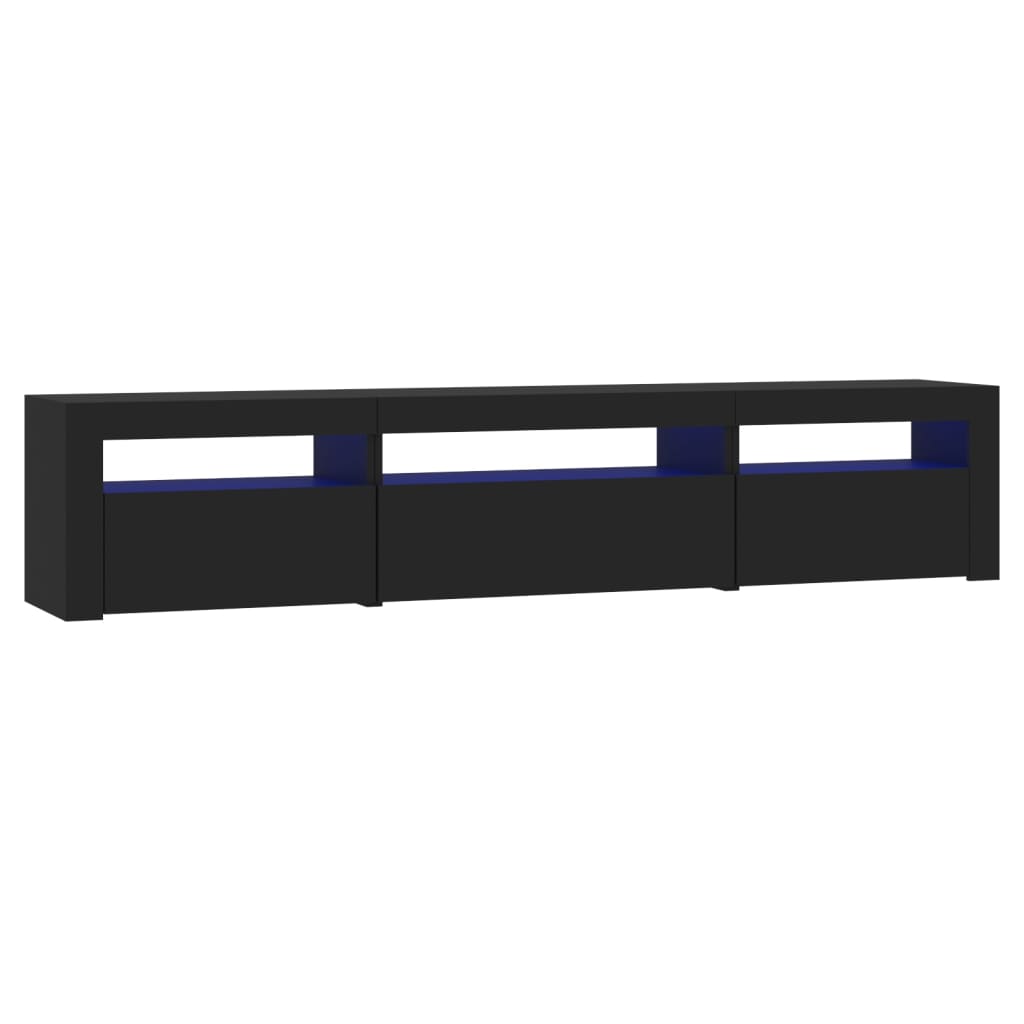 Tv-Benk Med Led-Lys Svart 195X35X40 Cm