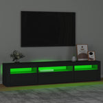 Tv-Benk Med Led-Lys Svart 195X35X40 Cm