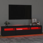 Tv-Benk Med Led-Lys Svart 195X35X40 Cm