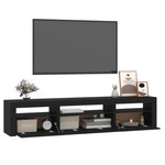 Tv-Benk Med Led-Lys Svart 195X35X40 Cm