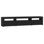 Tv-Benk Med Led-Lys Svart 195X35X40 Cm