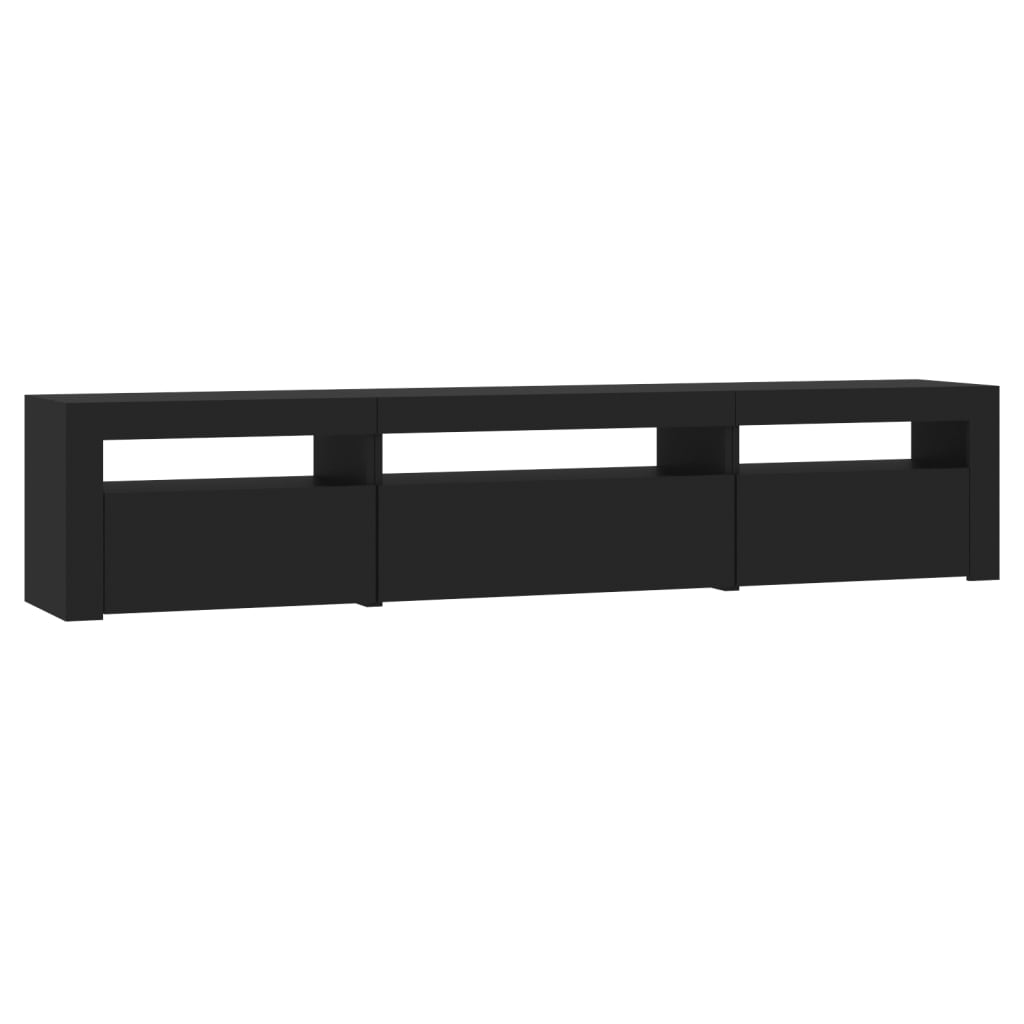 Tv-Benk Med Led-Lys Svart 195X35X40 Cm