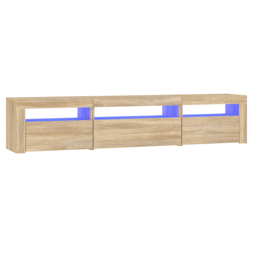 Tv-Benk Med Led-Lys Sonoma Eik 195X35X40 Cm