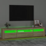 Tv-Benk Med Led-Lys Sonoma Eik 195X35X40 Cm