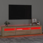 Tv-Benk Med Led-Lys Sonoma Eik 195X35X40 Cm