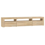 Tv-Benk Med Led-Lys Sonoma Eik 195X35X40 Cm
