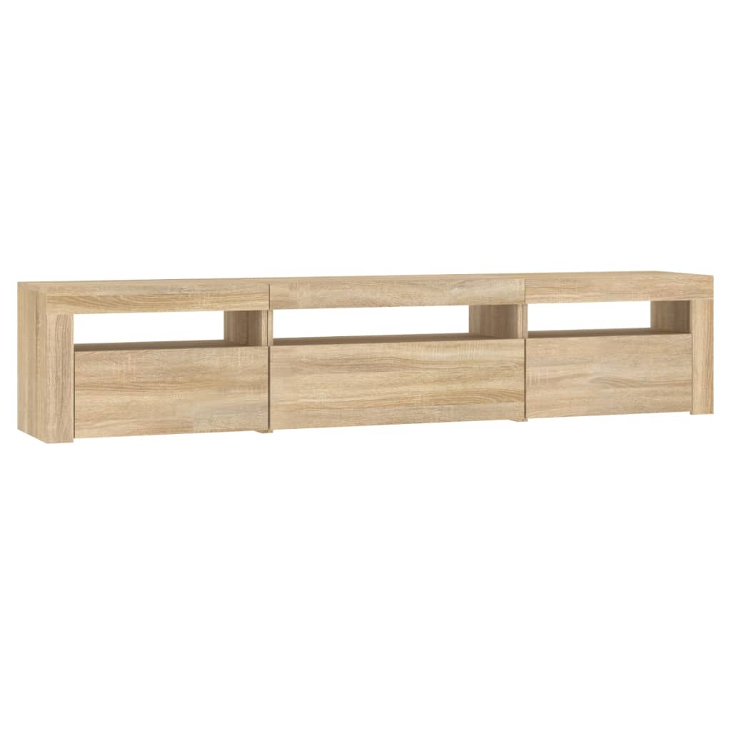 Tv-Benk Med Led-Lys Sonoma Eik 195X35X40 Cm